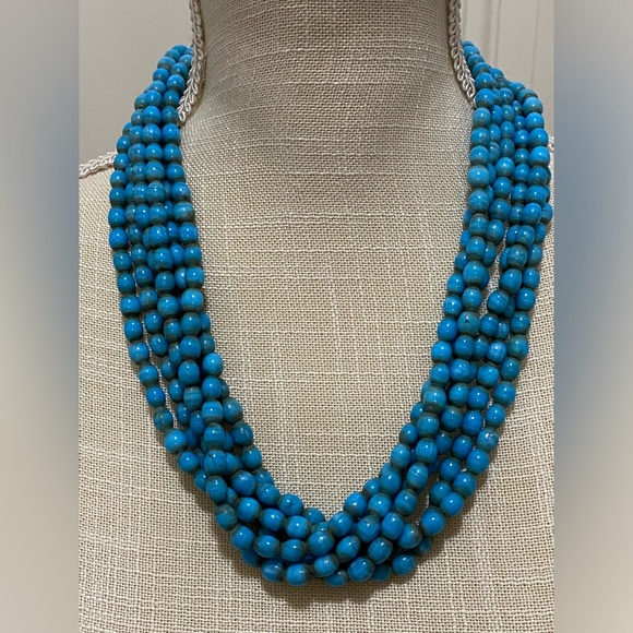 6 Strand African Glass Beaded Necklace - Picture 1 of 5